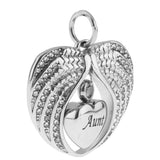 Maxbell Angel Wing Memorial Keepsake Ashes Urn Openable Pendant Necklace aunt
