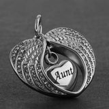 Maxbell Angel Wing Memorial Keepsake Ashes Urn Openable Pendant Necklace aunt