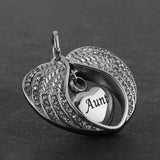 Maxbell Angel Wing Memorial Keepsake Ashes Urn Openable Pendant Necklace aunt