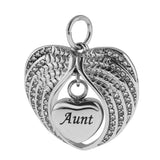 Maxbell Angel Wing Memorial Keepsake Ashes Urn Openable Pendant Necklace aunt