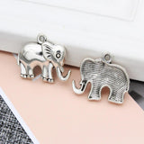 Maxbell 10pcs Silver Cute Elephant Shape Pendant DIY Earring Necklace Jewelry Beads