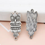 Maxbell 20 Pieces Pendant Necklace Engraved Retro Owl Shape Necklace Original Animal Jewelry