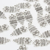 Maxbell 20 Pieces Pendant Necklace Engraved Retro Owl Shape Necklace Original Animal Jewelry