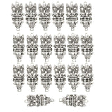 Maxbell 20 Pieces Pendant Necklace Engraved Retro Owl Shape Necklace Original Animal Jewelry