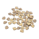 Maxbell 50pcs Vintage Love Heart Shape Necklace Bracelet Pendant Bead Antique Brass