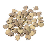 Maxbell 50pcs Vintage Love Heart Shape Necklace Bracelet Pendant Bead Antique Brass
