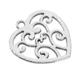 Maxbell 20 Pieces Antique Filigree Hollow Heart Charms DIY Crafts Antique Silver
