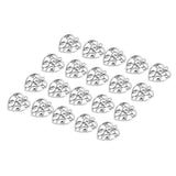 Maxbell 20 Pieces Antique Filigree Hollow Heart Charms DIY Crafts Antique Silver