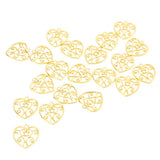 Maxbell 20 Pieces Antique Filigree Hollow Heart Charms DIY Crafts Gold