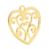 Maxbell 20 Pieces Antique Filigree Hollow Heart Charms DIY Crafts Gold