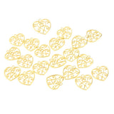 Maxbell 20 Pieces Antique Filigree Hollow Heart Charms DIY Crafts Gold