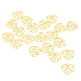 Maxbell 20 Pieces Antique Filigree Hollow Heart Charms DIY Crafts Gold