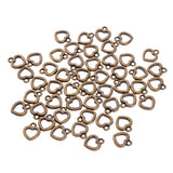 Maxbell 50 Pieces Hollow Out Heart Charms DIY Crafts Necklace Earring Antique Cyan