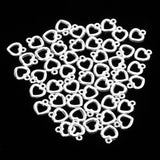 Maxbell 50 Pieces Hollow Out Heart Charms DIY Crafts Necklace Earring Silver