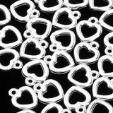Maxbell 50 Pieces Hollow Out Heart Charms DIY Crafts Necklace Earring Silver
