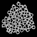 Maxbell 50 Pieces Hollow Out Heart Charms DIY Crafts Necklace Earring Silver