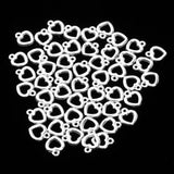 Maxbell 50 Pieces Hollow Out Heart Charms DIY Crafts Necklace Earring Silver