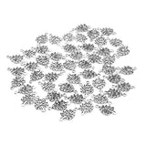 Maxbell 50 Pieces Mini Antique Peacock Charms Loose Beads DIY Crafts Antique Silver