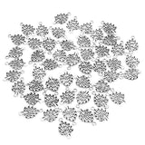 Maxbell 50 Pieces Mini Antique Peacock Charms Loose Beads DIY Crafts Antique Silver