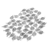 Maxbell 50 Pieces Mini Antique Peacock Charms Loose Beads DIY Crafts Antique Silver