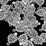 Maxbell 50 Pieces Mini Antique Peacock Charms Loose Beads DIY Crafts Antique Silver