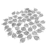 Maxbell 50 Pieces Mini Antique Peacock Charms Loose Beads DIY Crafts Antique Silver