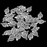 Maxbell 50 Pieces Mini Antique Peacock Charms Loose Beads DIY Crafts Antique Silver