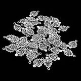 Maxbell 50 Pieces Mini Antique Peacock Charms Loose Beads DIY Crafts Antique Silver