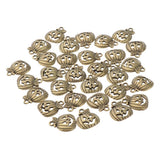 Maxbell 50pcs Pumpkin Shape Pendants Charms Beads Halloween Findings Bronze