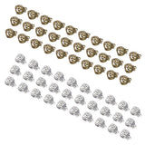 Maxbell 50pcs Pumpkin Shape Pendants Charms Beads Halloween Findings Antique Silver