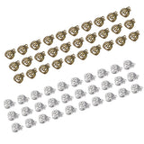 Maxbell 50pcs Pumpkin Shape Pendants Charms Beads Halloween Findings Antique Silver