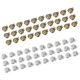 Maxbell 50pcs Pumpkin Shape Pendants Charms Beads Halloween Findings Antique Silver