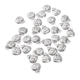 Maxbell 50pcs Pumpkin Shape Pendants Charms Beads Halloween Findings Antique Silver