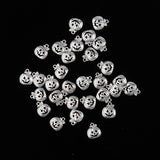 Maxbell 50pcs Pumpkin Shape Pendants Charms Beads Halloween Findings Antique Silver
