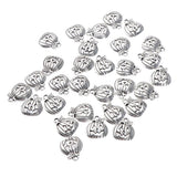 Maxbell 50pcs Pumpkin Shape Pendants Charms Beads Halloween Findings Antique Silver