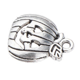 Maxbell 50pcs Pumpkin Shape Pendants Charms Beads Halloween Findings Antique Silver