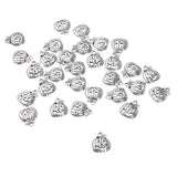 Maxbell 50pcs Pumpkin Shape Pendants Charms Beads Halloween Findings Antique Silver