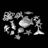 Maxbell Wholesale 13 Assorted Animal Styles Dolphin Fish Star Pendant Charms Craft