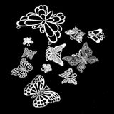 Maxbell Wholesale 12 Assorted Antique Butterfly Insect Charms Pendant Findings
