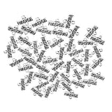 Maxbell 50 Pieces FOREVER Rectangle Spacer Connector Findings with 2-ring Art Craft
