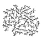 Maxbell 50 Pieces FOREVER Rectangle Spacer Connector Findings with 2-ring Art Craft