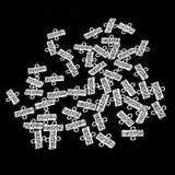 Maxbell 50 Pieces FOREVER Rectangle Spacer Connector Findings with 2-ring Art Craft