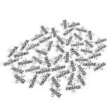 Maxbell 50 Pieces FOREVER Rectangle Spacer Connector Findings with 2-ring Art Craft