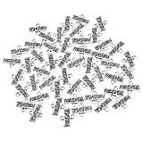 Maxbell 50 Pieces FOREVER Rectangle Spacer Connector Findings with 2-ring Art Craft