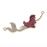 Maxbell 10 Pieces Sea Mermaid Pendant Findings Bead DIY Crafts 2 Side Charms Mermaid