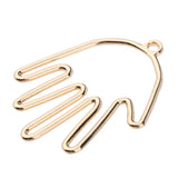 Maxbell 10x Handmade Fashion Hollow Palm Earing Pendant DIY Jewelry Findings Gold