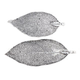 Maxbell Electroplated Copper Natural Filigree Leaf Charms DIY Crafts Metallic Black