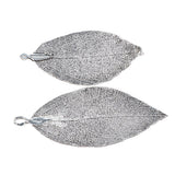 Maxbell Electroplated Copper Natural Filigree Leaf Charms DIY Crafts Metallic Black