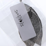 Maxbell Electroplated Copper Natural Filigree Leaf Charms DIY Crafts Metallic Black
