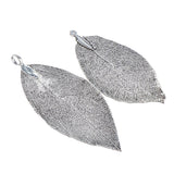 Maxbell Electroplated Copper Natural Filigree Leaf Charms DIY Crafts Metallic Black